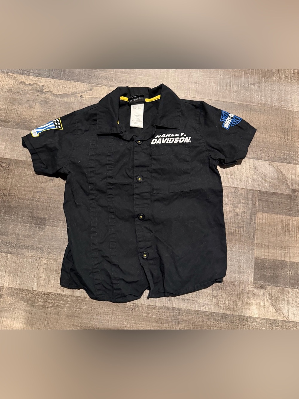 Harley-Davidson Toddler Black Short Sleeve Button Shirt